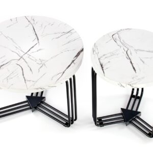 Kohvilaud ANTERA M, valge marmor / must