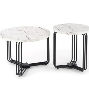 Kohvilaud ANTERA M, valge marmor / must
