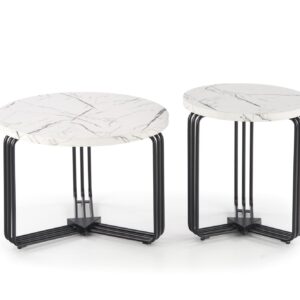 Kohvilaud ANTERA M, valge marmor / must