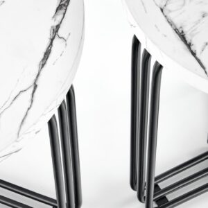 Kohvilaud ANTERA M, valge marmor / must