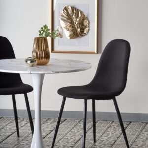 Söögilaud DENVER, valge marmor / valge