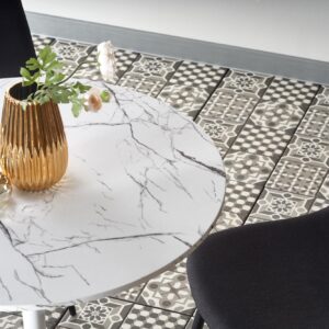 Söögilaud DENVER, valge marmor / valge