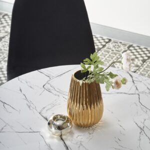 Söögilaud DENVER, valge marmor / valge