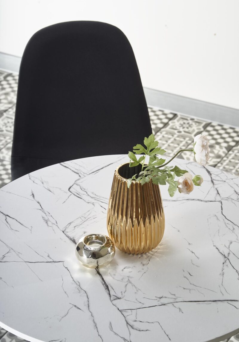 Söögilaud DENVER, valge marmor / valge