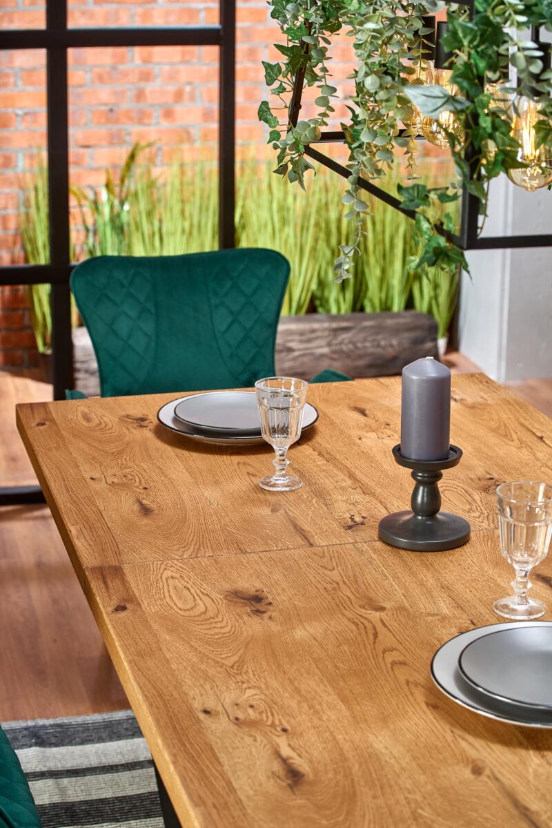 Pikendatav Söögilaud MASENO, hele tamm / must