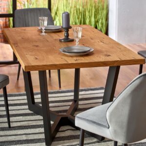 Pikendatav Söögilaud MASENO, hele tamm / must