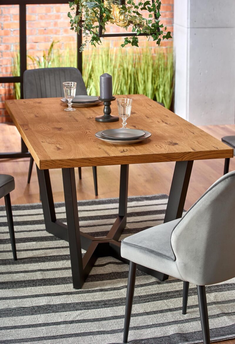 Pikendatav Söögilaud MASENO, hele tamm / must