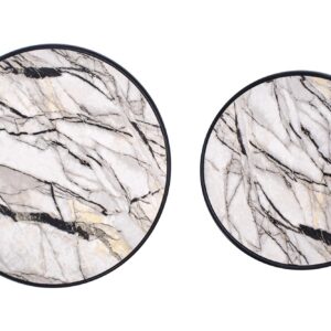 Kohvilaua komplekt SUSMAR, valge marmor / must