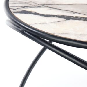 Kohvilaua komplekt SUSMAR, valge marmor / must