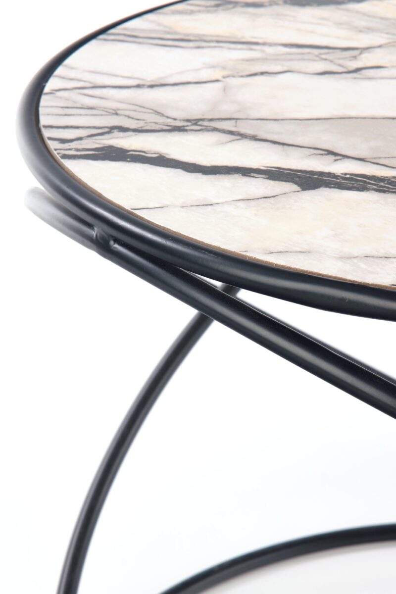 Kohvilaua komplekt SUSMAR, valge marmor / must