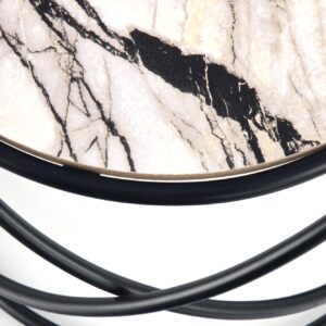 Kohvilaua komplekt SUSMAR, valge marmor / must