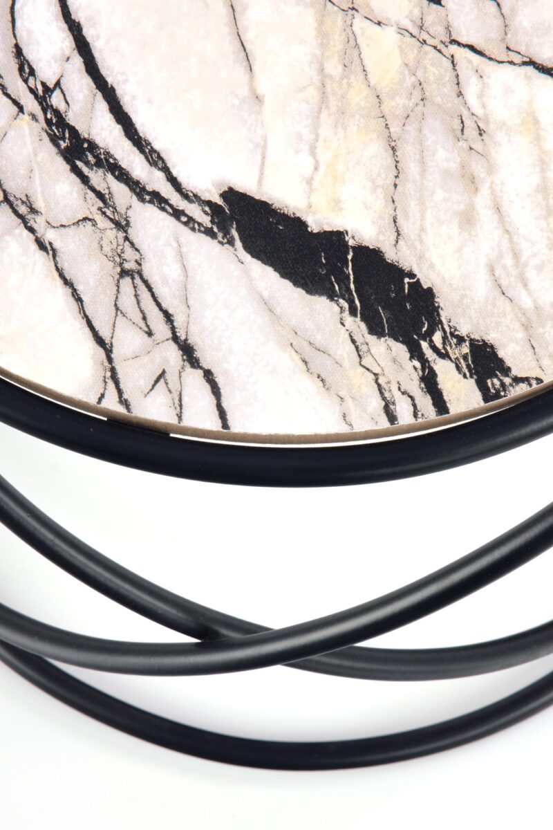 Kohvilaua komplekt SUSMAR, valge marmor / must