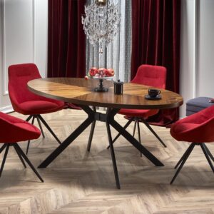 Söögilaud ALFER, pähkel / must