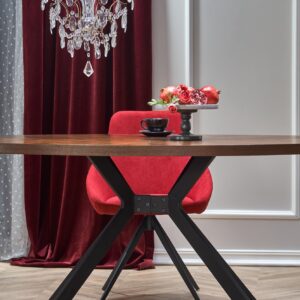 Söögilaud ALFER, pähkel / must