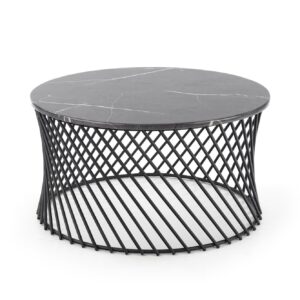 Kohvilaud MINORIA, hall marmor - must