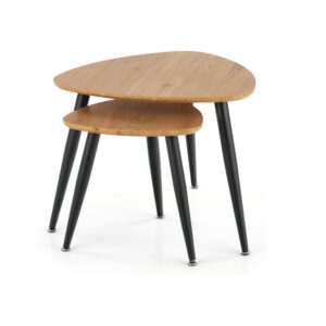 2010001184836_12 Kohvilaua komplekt NIRONA 2, kuldne tamm / must