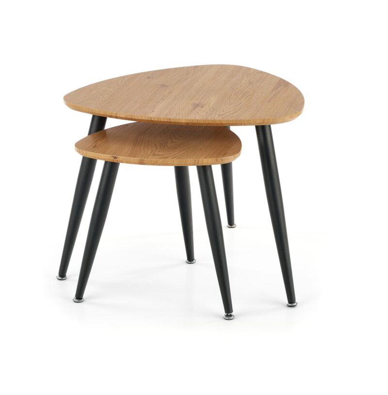 2010001184836_12 Kohvilaua komplekt NIRONA 2, kuldne tamm / must