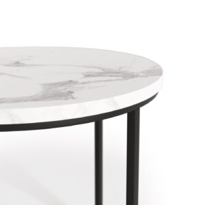 Kohvilaua komplekt OREO, valge marmor / must
