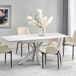 Söögilaud VIVALDI, valge marmor