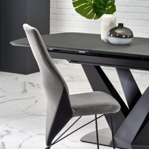 Söögilaud PATRION, tumehall, jalg must