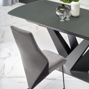 Söögilaud PATRION, tumehall, jalg must