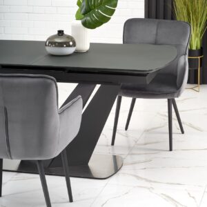 Söögilaud PATRION, tumehall, jalg must