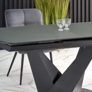 Söögilaud PATRION, tumehall, jalg must