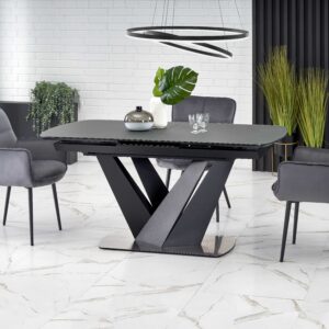 Söögilaud PATRION, tumehall, jalg must