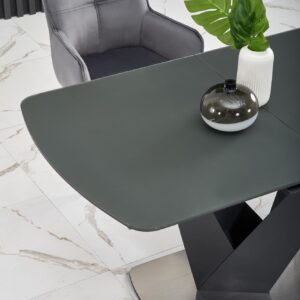 Söögilaud PATRION, tumehall, jalg must