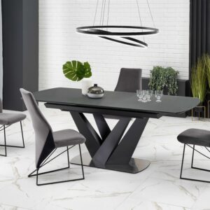 Söögilaud PATRION, tumehall, jalg must