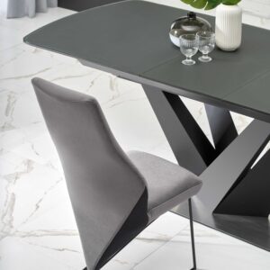 Söögilaud PATRION, tumehall, jalg must