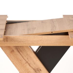 Pikendatav söögilaud ALETTOA – must / tamme imitatsioon