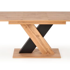 Pikendatav söögilaud ALETTOA – must / tamme imitatsioon