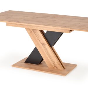 Pikendatav söögilaud ALETTOA – must / tamme imitatsioon