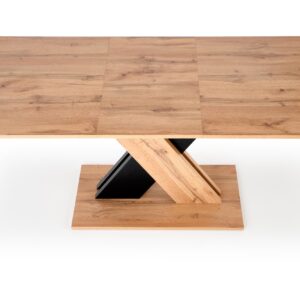 Pikendatav söögilaud ALETTOA – must / tamme imitatsioon