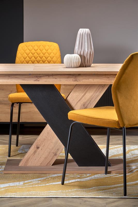 Pikendatav söögilaud ALETTOA – must / tamme imitatsioon