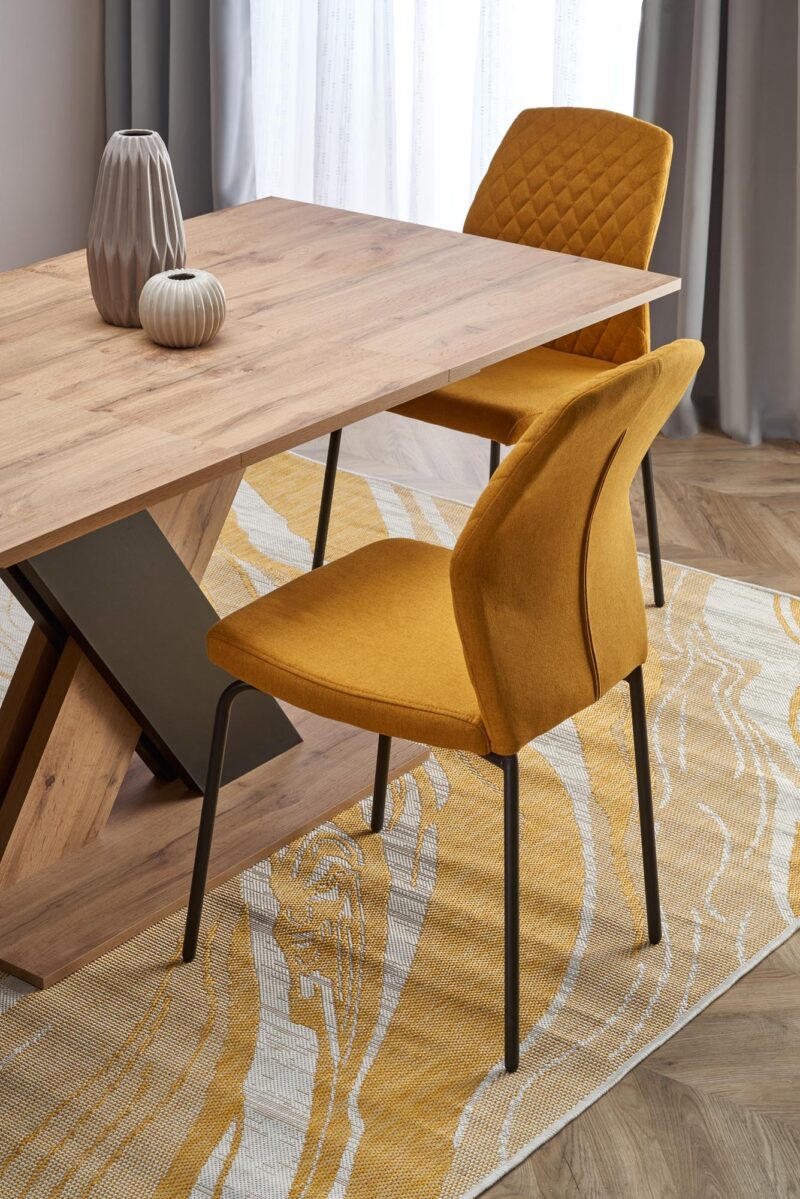 Pikendatav söögilaud ALETTOA – must / tamme imitatsioon