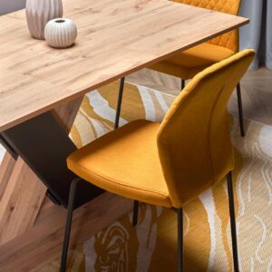 Pikendatav söögilaud ALETTOA – must / tamme imitatsioon