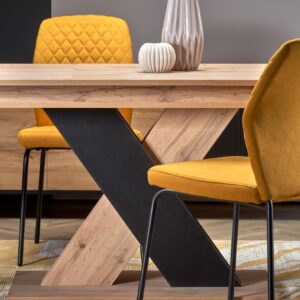 Pikendatav söögilaud ALETTOA – must / tamme imitatsioon