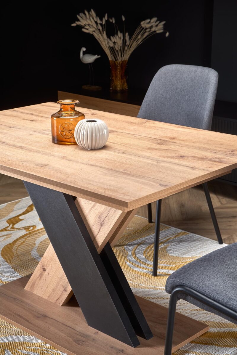 Pikendatav söögilaud ALETTOA – must / tamme imitatsioon