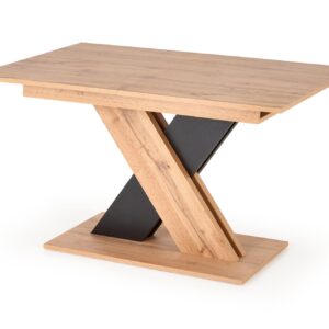 Pikendatav söögilaud ALETTOA – must / tamme imitatsioon