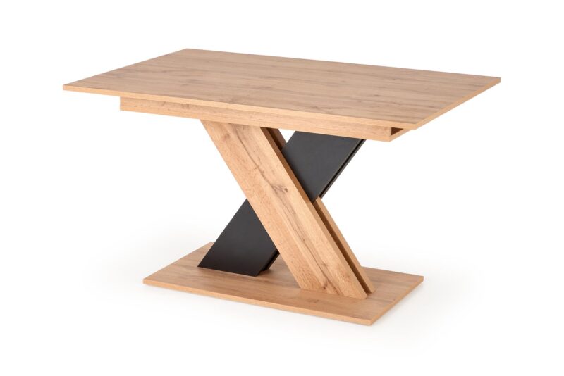Pikendatav söögilaud ALETTOA – must / tamme imitatsioon