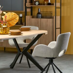 Pikendatav söögilaud PERONA, kuldne tamm/must