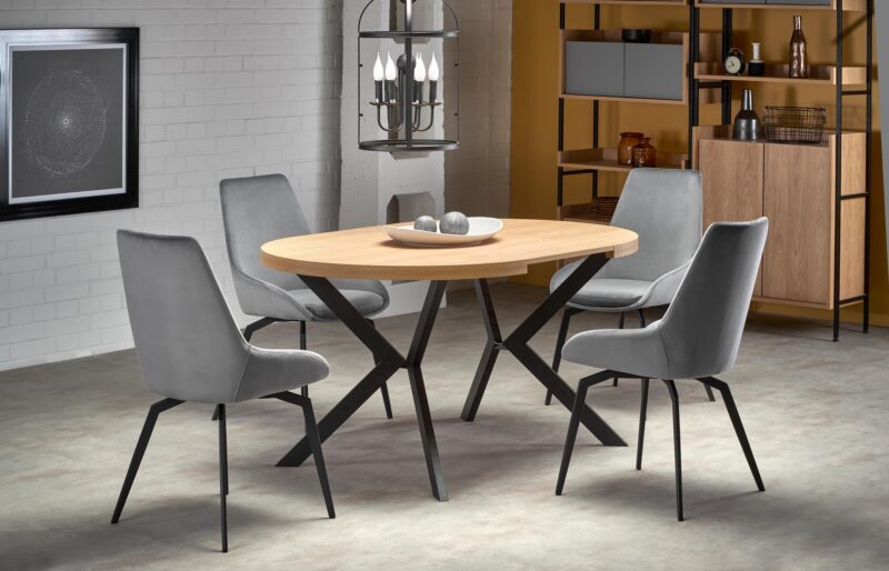 Pikendatav söögilaud PERONA, kuldne tamm/must