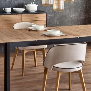 Söögilaud FLERON, käsitöö tamm / must