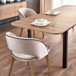 Söögilaud FLERON, käsitöö tamm / must