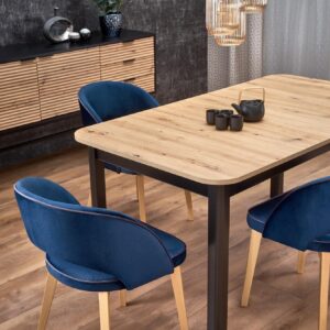 Söögilaud FLERON, käsitöö tamm / must