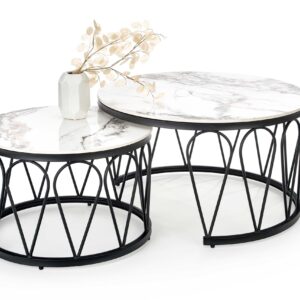 2010001188650_1 Kohvilaua komplekt FORMOSA, valge marmor