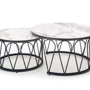 2010001188650_10 Kohvilaua komplekt FORMOSA, valge marmor