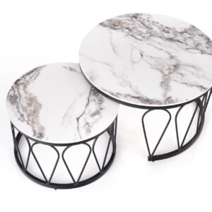 2010001188650_11 Kohvilaua komplekt FORMOSA, valge marmor